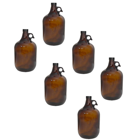 (Set of 6) 1 Gallon Amber Glass Jug Rental
