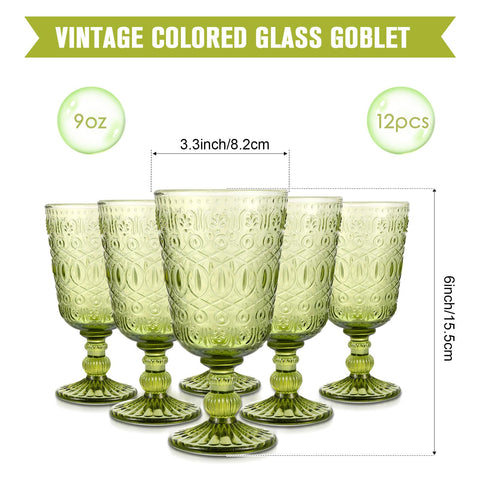 Green Vintage Glass Cup Rental