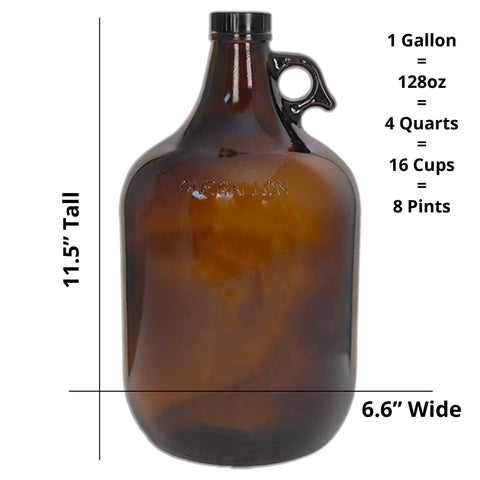 (Set of 6) 1 Gallon Amber Glass Jug Rental