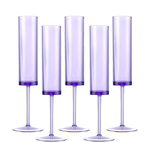 (Set of 12) Purple Acrylic Champagne Flutes
