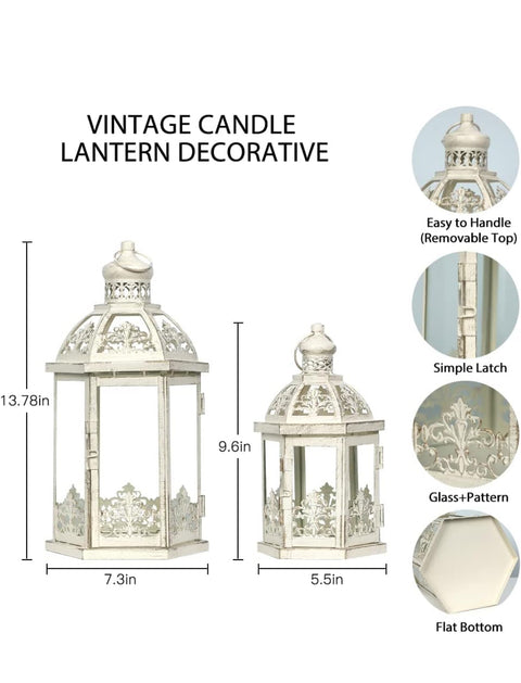 (Set of 2) Ivory Vintage Lanterns