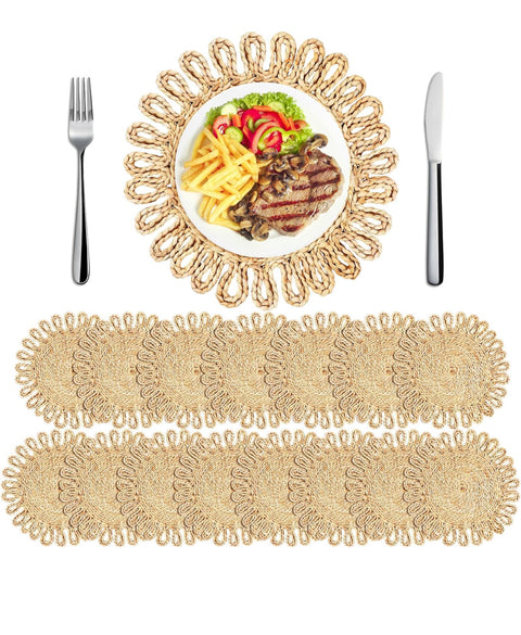 (Set of 16) 11 Inches Woven Round Placemats