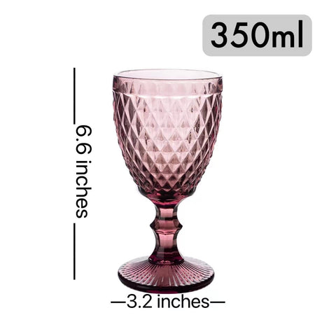 (Set of 6) Purple Colored Glass Goblet