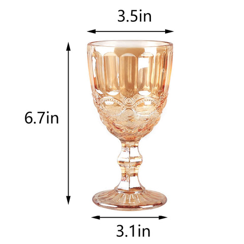 (Set of 6) Amber Vintage Wine Glasses