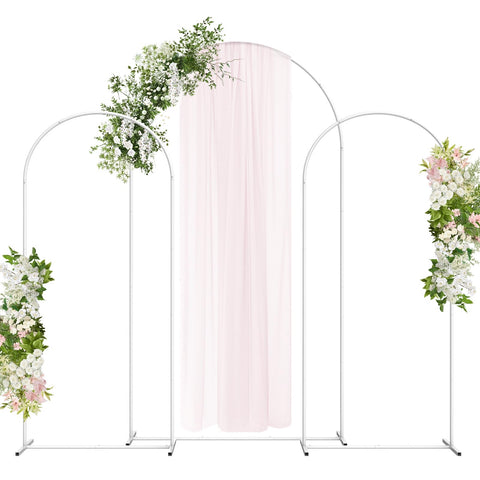 (Set of 3) White Wedding Arch Backdrop Stands