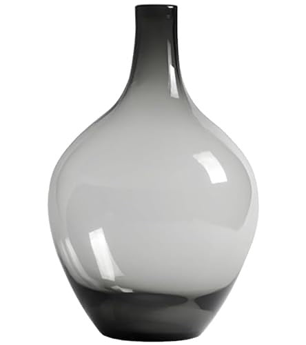 20” Large Gray Glass Floor Vase