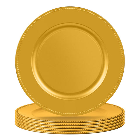 (50 Piece) 13 Inch Solid Gold Charger Plates