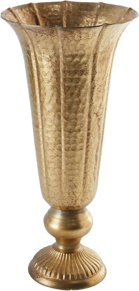 (1) 14 Inch Tall Metal Vase for Centerpiece