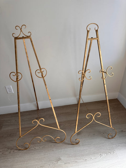 Gold Display Stand Easel, 23" x 24" x 48", Rental