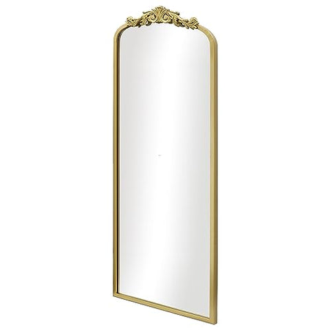 (65 x 22 Inch) Full Length Gold Traditional Arch Mirror