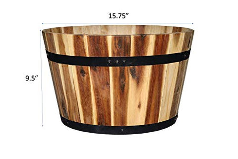 Wood Whiskey Barrel Planter