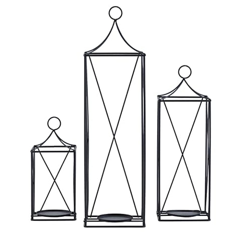 (Set of 3) Tall Metal Lanterns