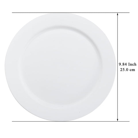 (Set of 8) 10 Inch White Plastic Plates