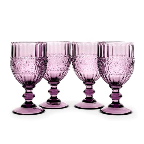 (Set of 4) Purple Wine Glasses