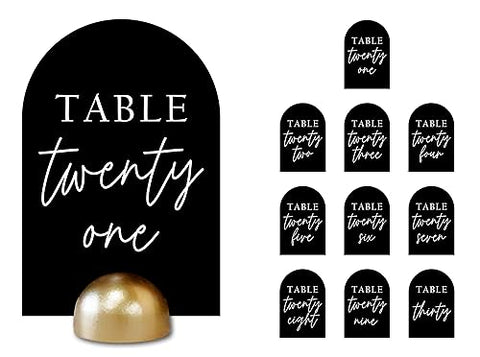 (Set of 6x4) Modern Cursive Table Number Signs