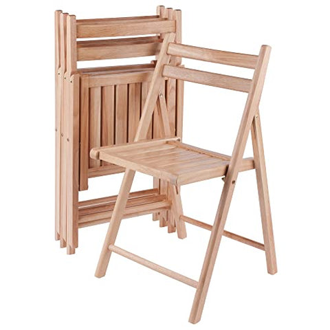 (4 Piece) Folding Wood Chairs