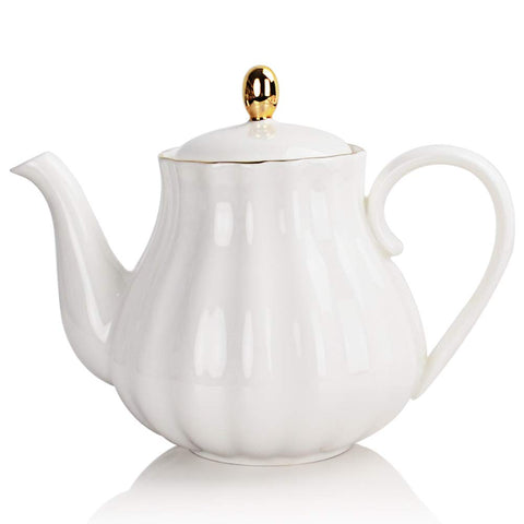 Ceramic Tea Pot with Removable Stainless Steel Infuser