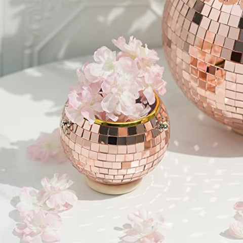 (Set of 3) 8 Inch and 4 Inch Disco Ball Vases