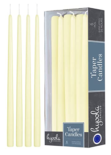 (8 Pack) Tall Ivory Taper Candles