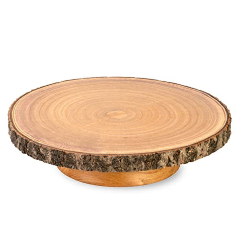 (10-12 Inch) Natural Wood Rustic Cake Stand