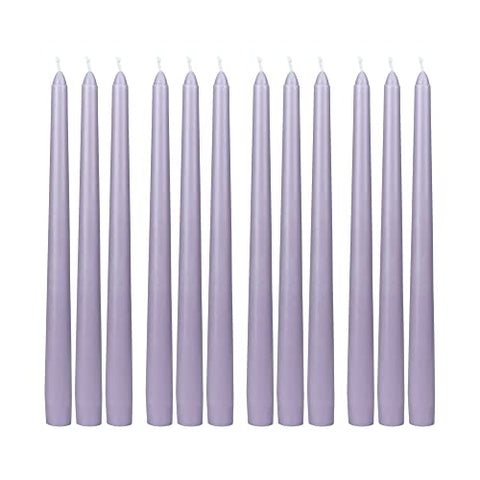 (Set of 12) 10 Inch Lavender Taper Candles