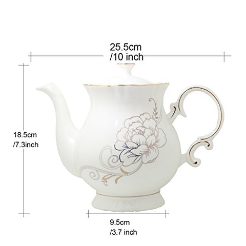 European Style Ceramic Flower Teapot Porcelain