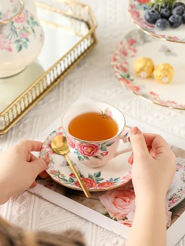 Vintage Porcelain Tea Set With Teapot