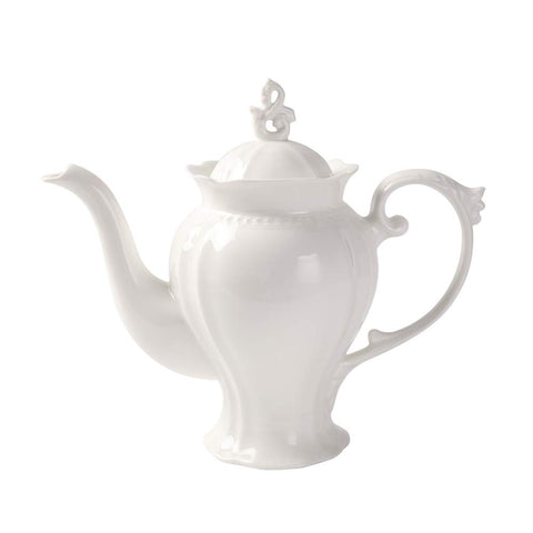 (37 oz) Porcelain Ultra White English Teapot