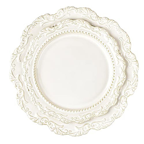 (Set of 2) 8.5 Inch & 10.5 Inch Vintage Transmutation Glaze Porcelain Dinner Plates