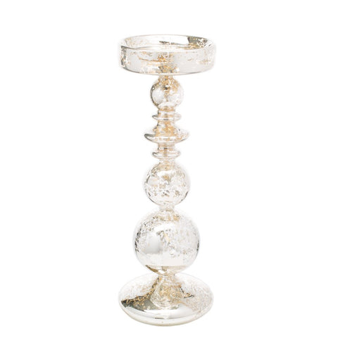 Richland Pillar Candle Holders Unique Mercury Bubble Set of 3