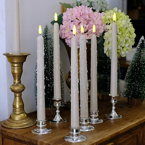 (10 Pack) 11 Inch Flameless Taper Candles