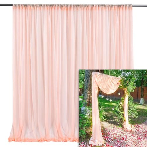 (Set of 2) 10 Feet Chiffon Backdrop Curtain