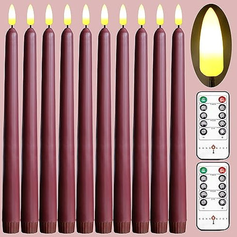 (10 Pack) 11 Inch Flameless Taper Candles