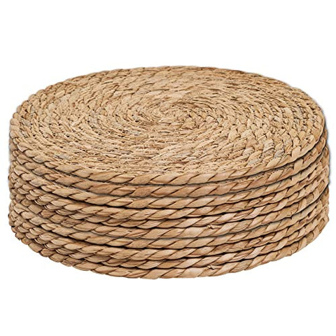 (Set of 10) 13 Inch Round Woven Placemats