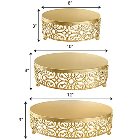 (Set of 3) Gold Metal Cake Stands