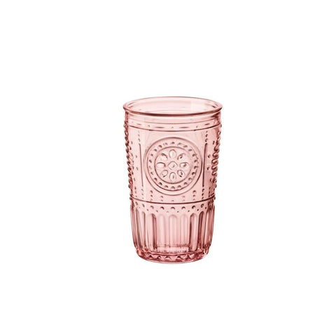 (Set of 4) 11.5 Oz Pink Crystal Glass Cups