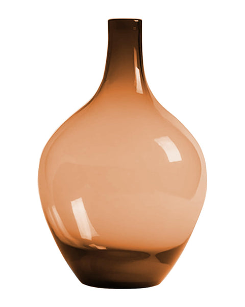 20” Large Amber Glass Floor Vase