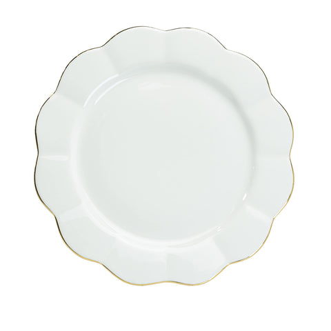 (Set of 4) 11 Inch Porcelain Scallop Dinner Plates