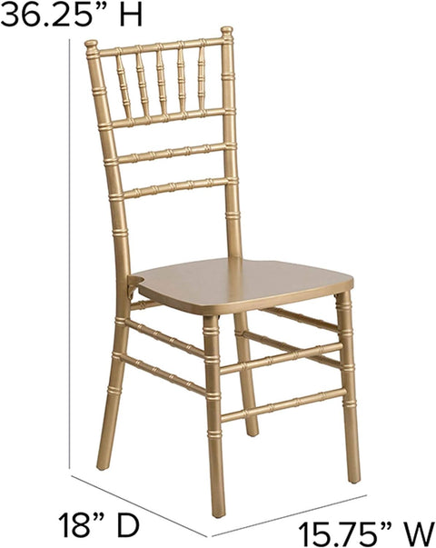 2 Pack Gold Wood Chiavari Chair - Elegant Wedding Accents