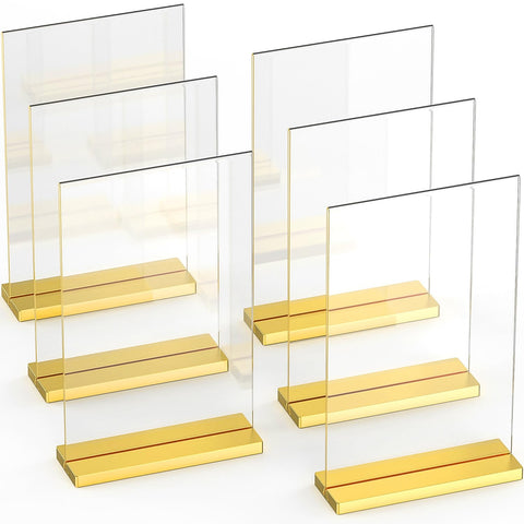 (6 Pack) 4x6 Luxurious Acrylic Gold Frames