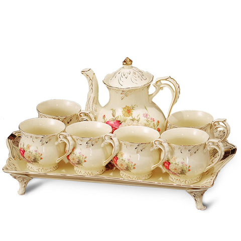 Ceramic Tea Pot, Vintage Floral Pottery Teapot