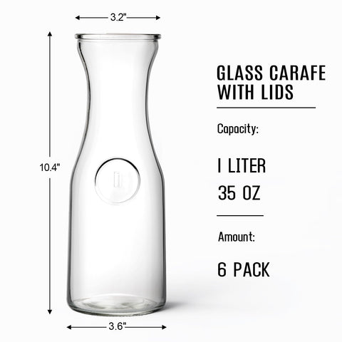 Set of Glass Carafe with Lid
