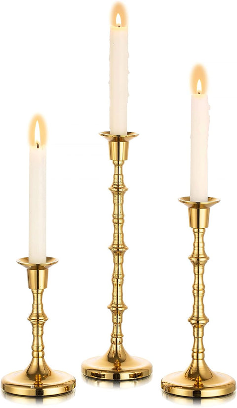 Vintage Gold Candle Stick Holders - Elegant Wedding Accents