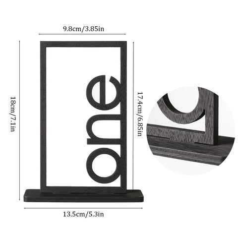 1-20 Black Wooden Table Numbers