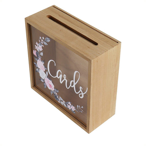 Wooden Floral Card Box