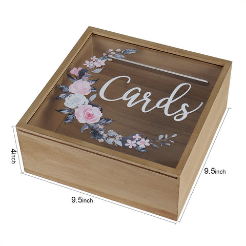 Wooden Floral Card Box