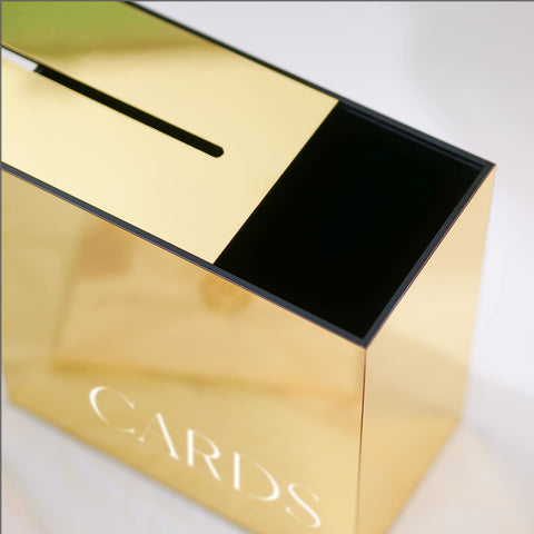 Gold Acrylic Wedding Card Box with Slot