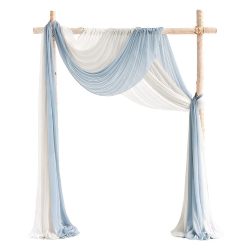 (Set of 3) Hanging Wedding Arch Chiffon Drape 26.5ft x 30"