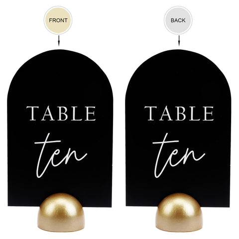 (Set of 6x4) Modern Cursive Table Number Signs