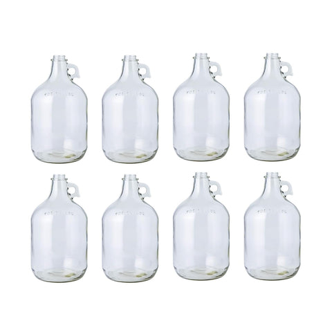 (Pack of 8) 1 Gallon Clear Glass Jug